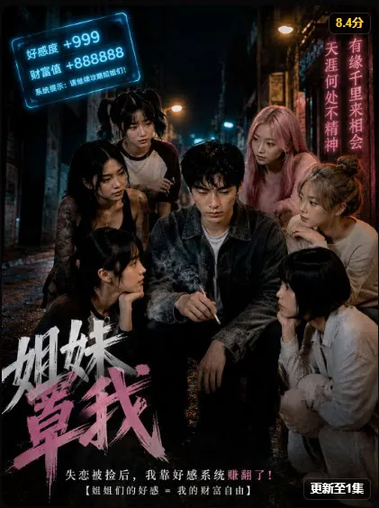 魔改短剧海报，风格化的人物与场景组合